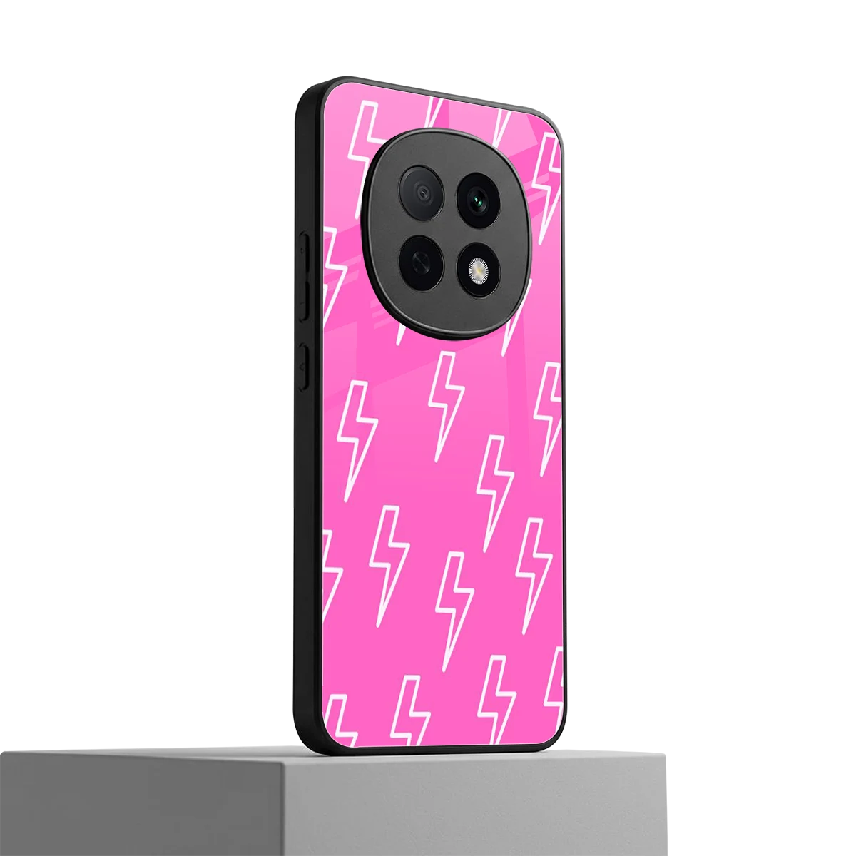Lightning Pink oppo f29 pro 5g mobile cover | shockproof glass phone case