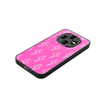 Lightning Pink stylish phone case for oppo f31 pro 5g | glossy glass and slim fit
