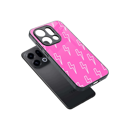 Lightning Pink sleek oppo find x9 cover with tempered glass back and TPU edges