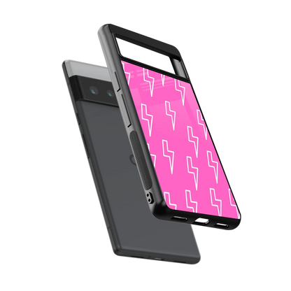 Lightning Pink sleek google pixel 6 pro cover with tempered glass back and TPU edges