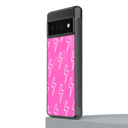 Lightning Pink stylish phone case for google pixel 6 pro | glossy glass and slim fit