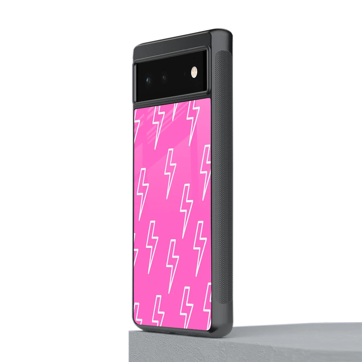 Lightning Pink stylish phone case for google pixel 6 | glossy glass and slim fit