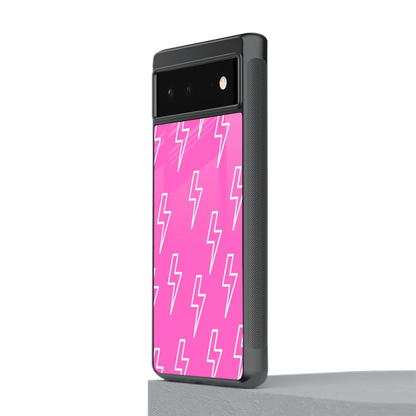 Lightning Pink stylish phone case for google pixel 6 | glossy glass and slim fit
