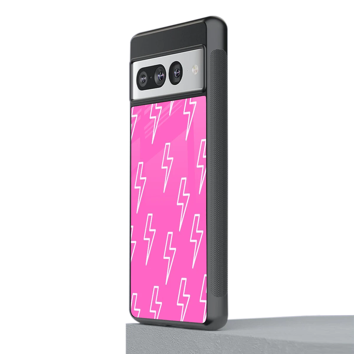 Lightning Pink stylish phone case for google pixel 7 pro | glossy glass and slim fit