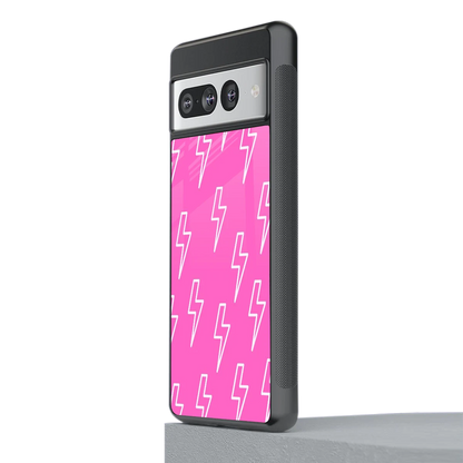 Lightning Pink stylish phone case for google pixel 7 pro | glossy glass and slim fit