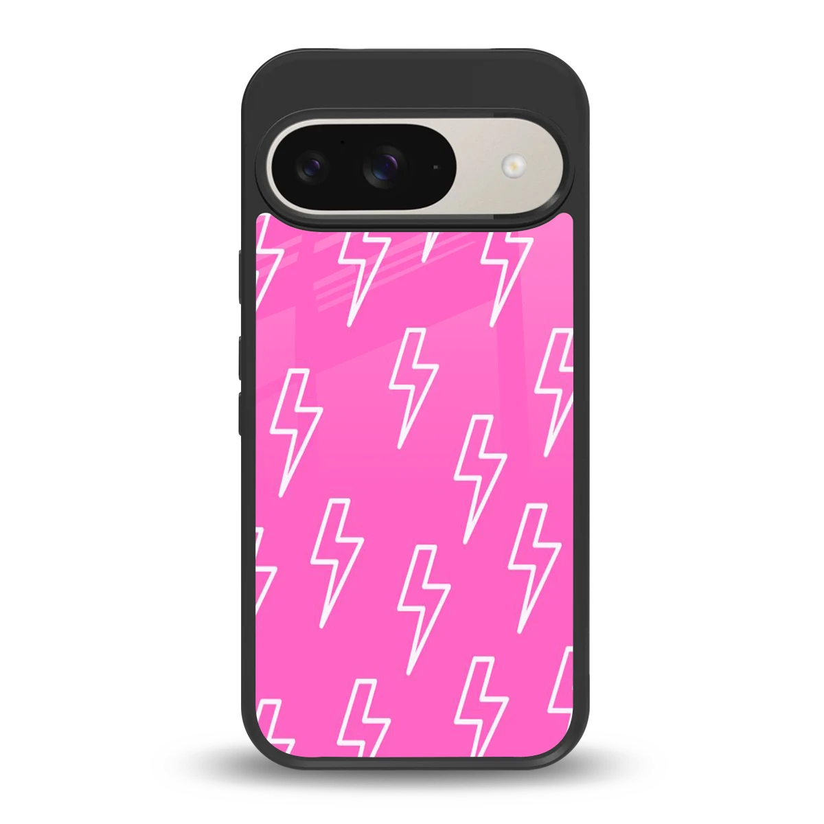 Lightning Pink back phone cover | glass case for google pixel 9