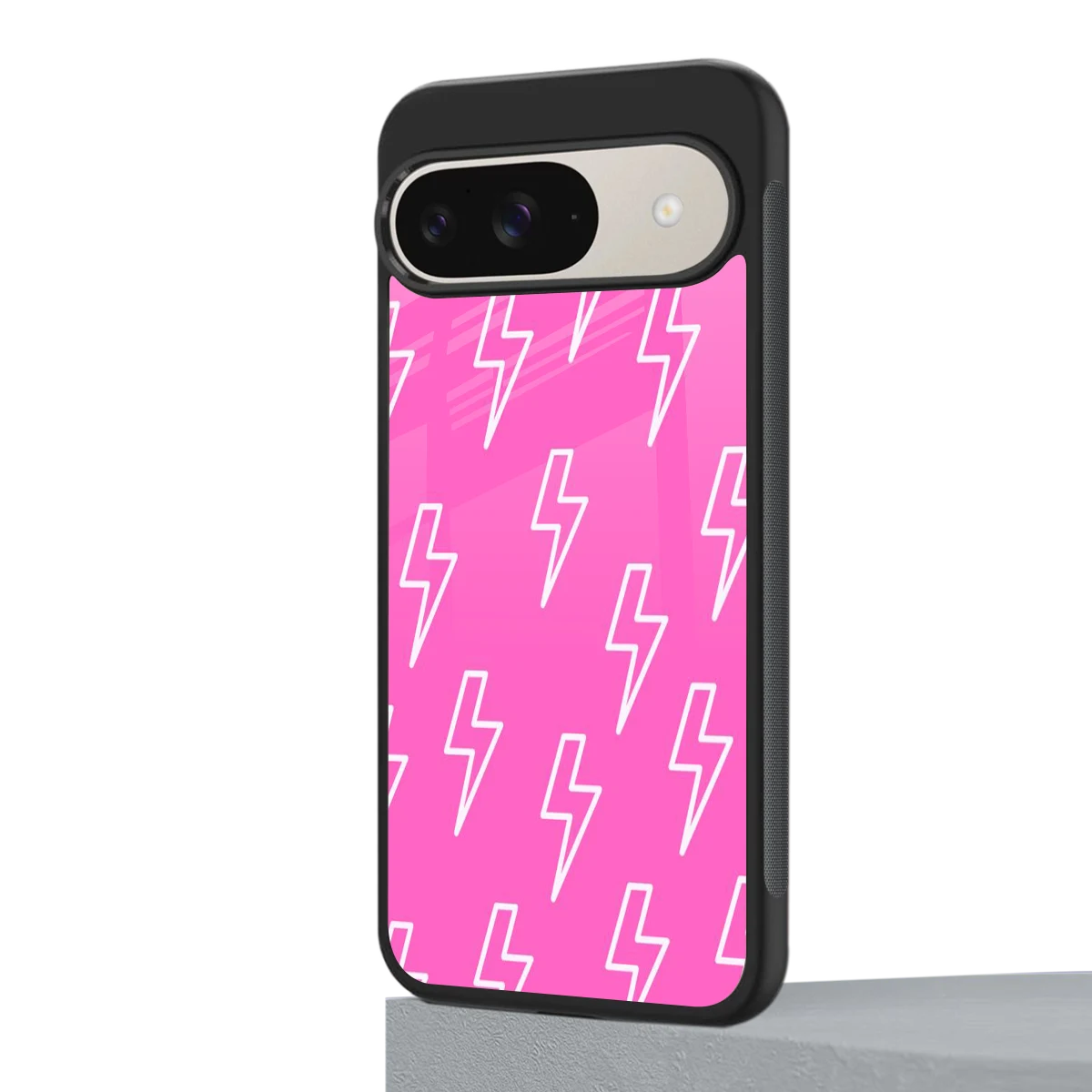 Lightning Pink google pixel 9 mobile cover | shockproof glass phone case