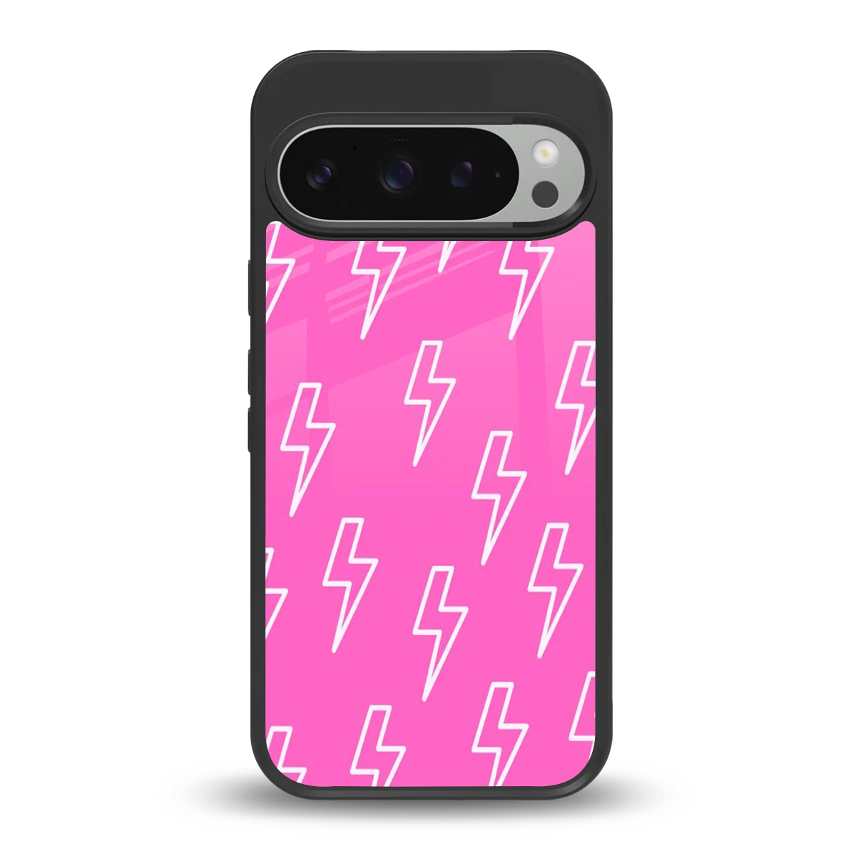 Lightning Pink back phone cover | glass case for google pixel 9 pro