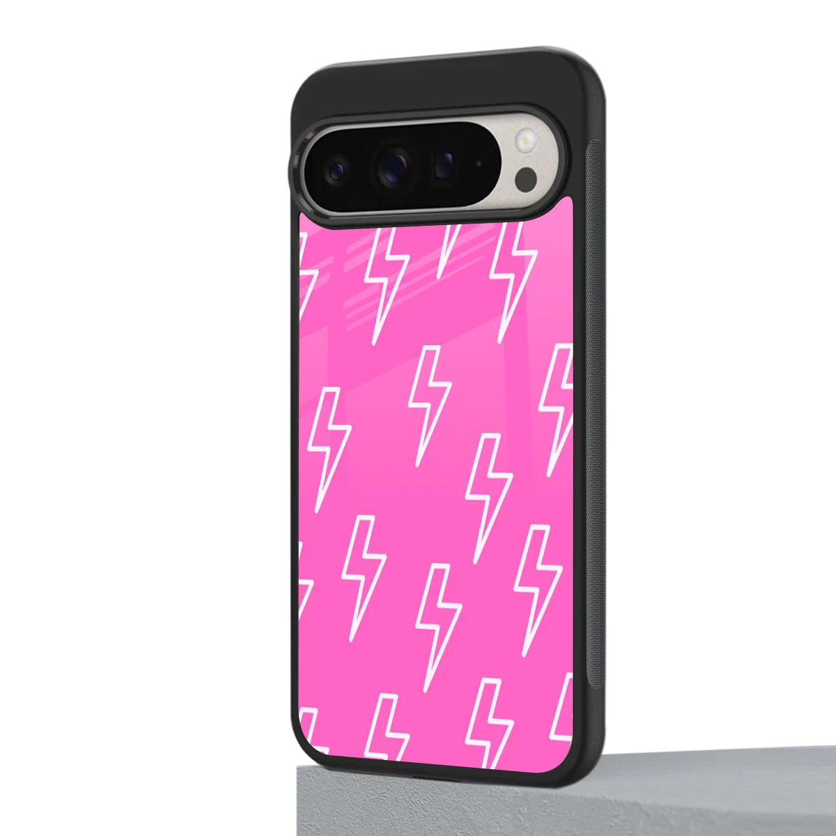 Lightning Pink google pixel 9 pro mobile cover | shockproof glass phone case