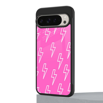 Lightning Pink google pixel 9 pro mobile cover | shockproof glass phone case