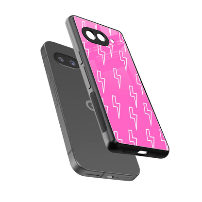 Lightning Pink sleek google pixel 10a cover with tempered glass back and TPU edges