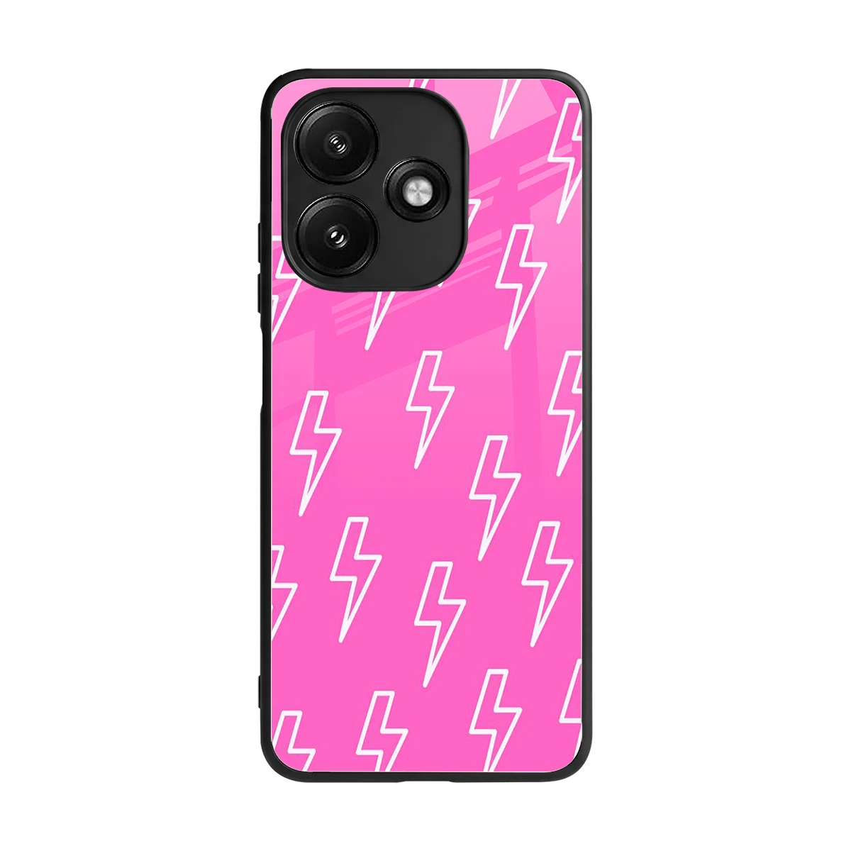 Lightning Pink back phone cover | glass case for redmi 12 5g