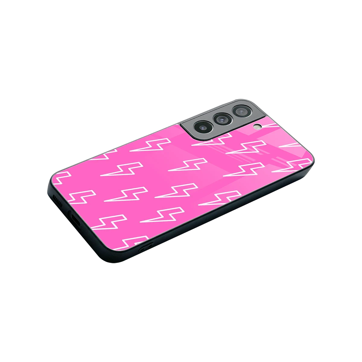 Lightning Pink stylish phone case for samsung galaxy s22 | glossy glass and slim fit