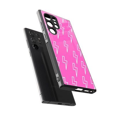 Lightning Pink sleek samsung galaxy s24 ultra cover with tempered glass back and TPU edges