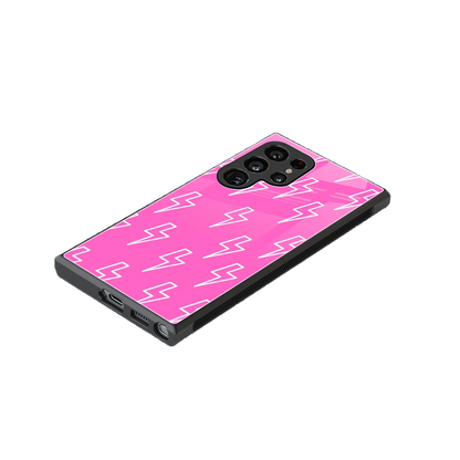 Lightning Pink stylish phone case for samsung galaxy s23 ultra | glossy glass and slim fit