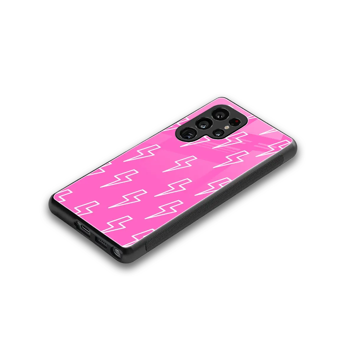 Lightning Pink stylish phone case for samsung galaxy s25 ultra | glossy glass and slim fit