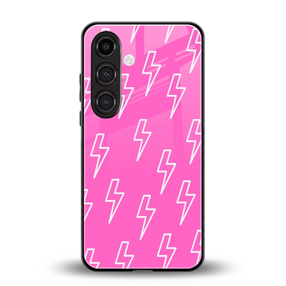 Lightning Pink back phone cover | glass case for samsung galaxy s25