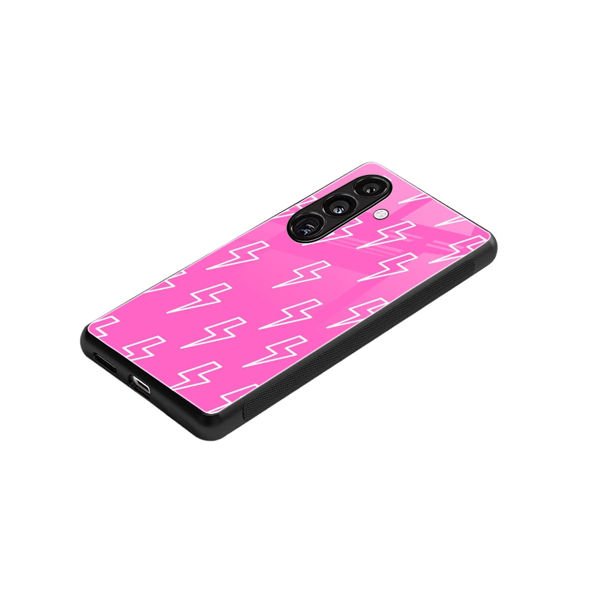 Lightning Pink stylish phone case for samsung galaxy s24 | glossy glass and slim fit