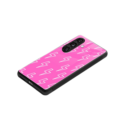 Lightning Pink stylish phone case for samsung galaxy s24 | glossy glass and slim fit