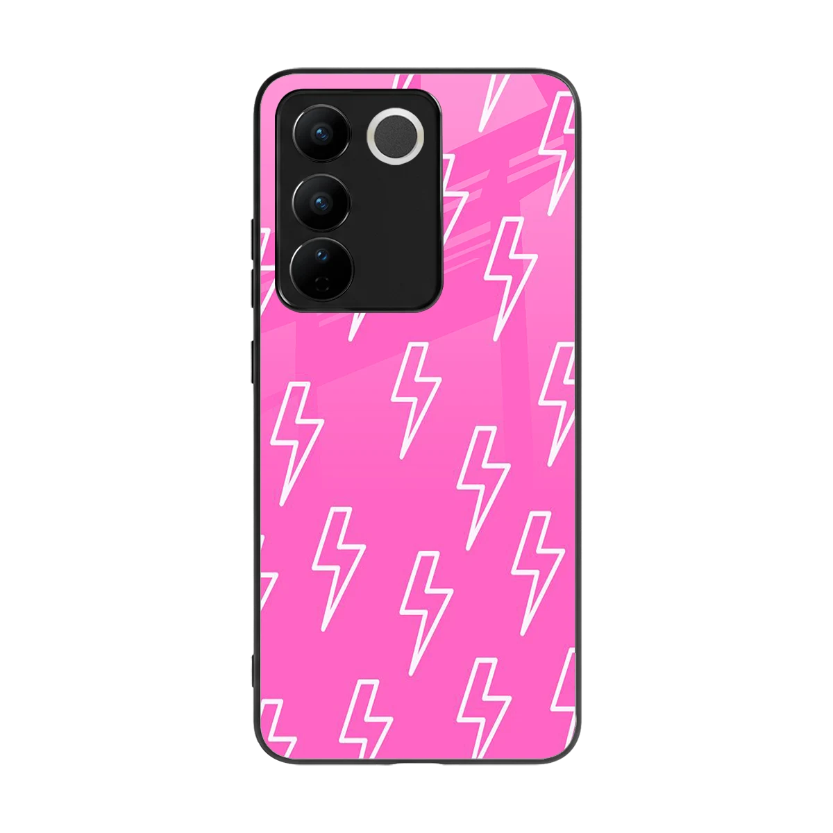 Lightning Pink back phone cover | glass case for vivo v27 5g