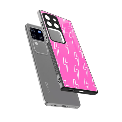 Lightning Pink sleekvivo v30 pro cover with tempered glass back and TPU edges