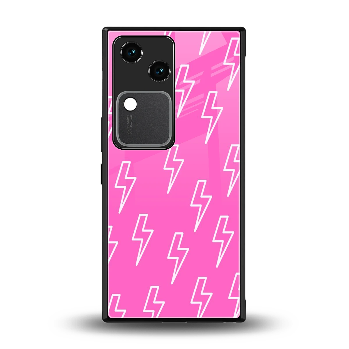 Lightning Pink back phone cover | glass case for vivo v30