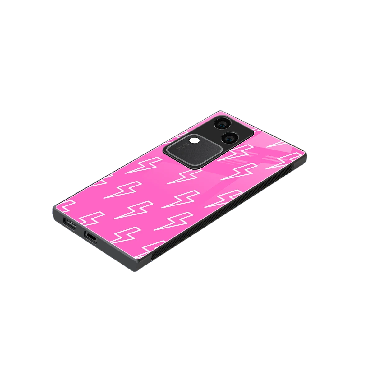 Lightning Pink stylish phone case for vivo v30 | glossy glass and slim fit