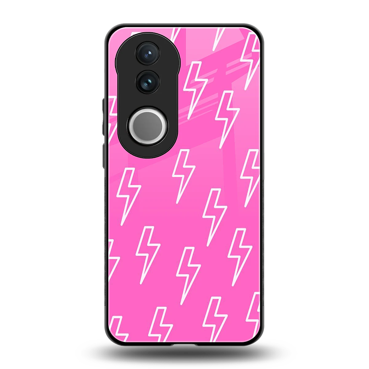 Lightning Pink back phone cover | glass case for vivo v50