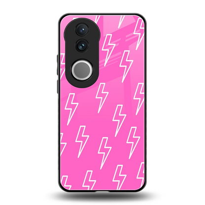 Lightning Pink back phone cover | glass case for vivo v50
