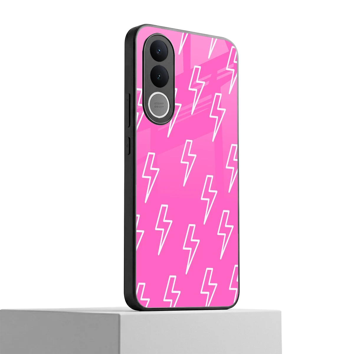 Lightning Pink vivo v70 fe mobile cover | shockproof glass phone case