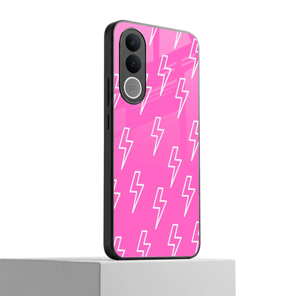 Lightning Pink vivo v70 fe mobile cover | shockproof glass phone case