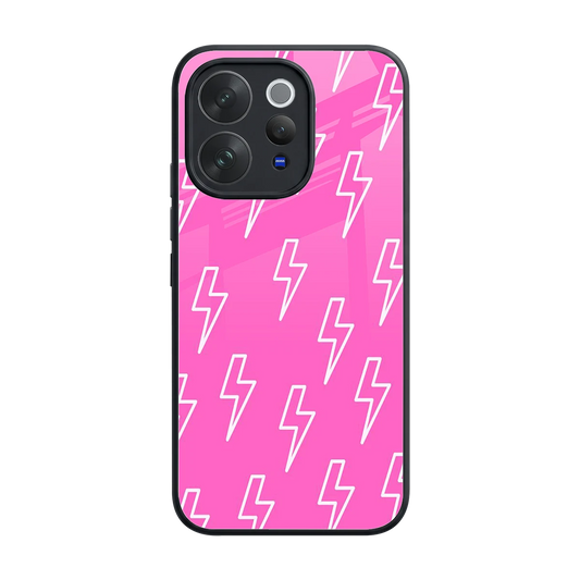 Lightning Pink back phone cover | glass case for vivo v70 elite