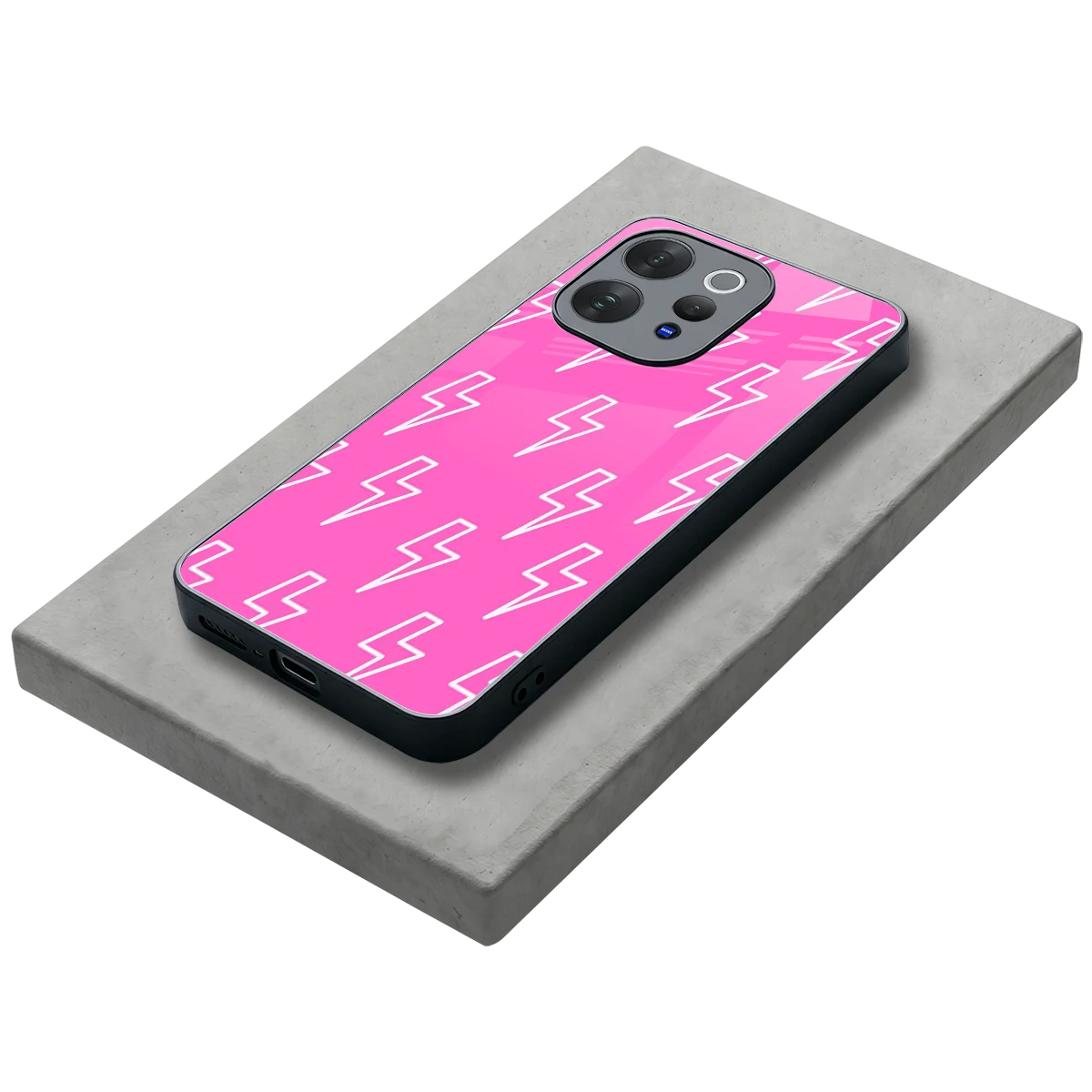 Lightning Pink stylish phone case for vivo v70 elite | glossy glass and slim fit