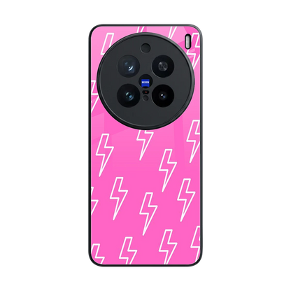 Lightning Pink back phone cover | glass case for vivo x200 pro