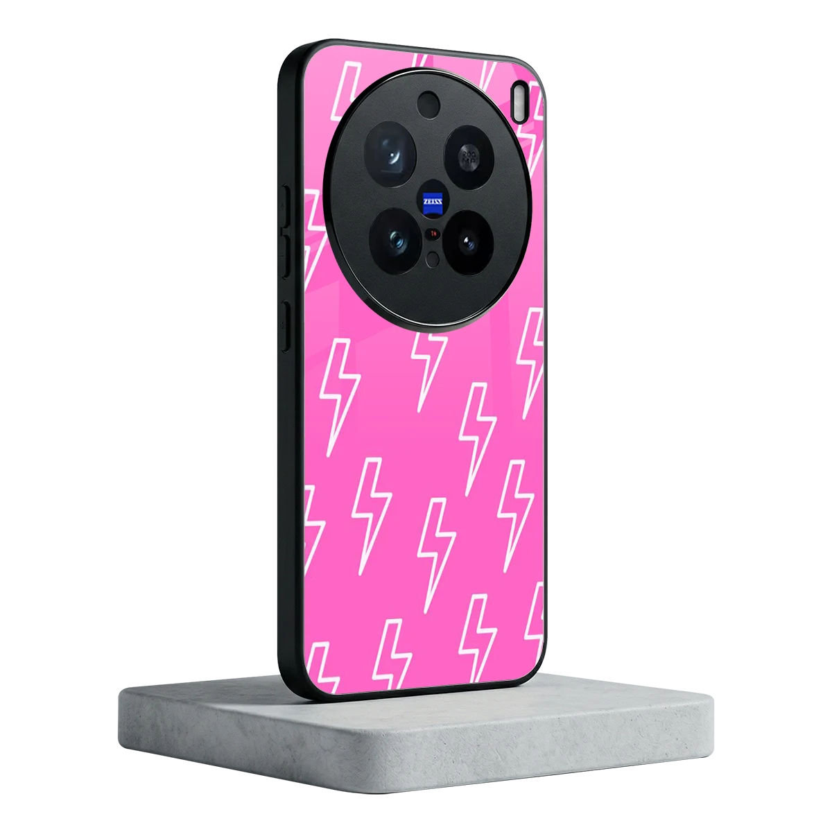 Lightning Pink vivo x200 pro mobile cover | shockproof glass phone case