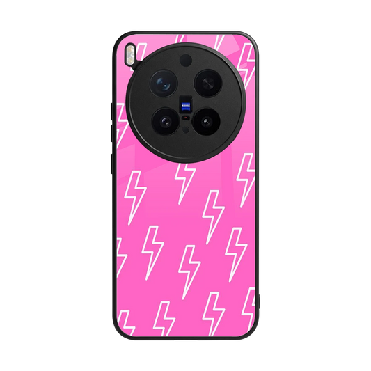Lightning Pink back phone cover | glass case for vivo x300 pro