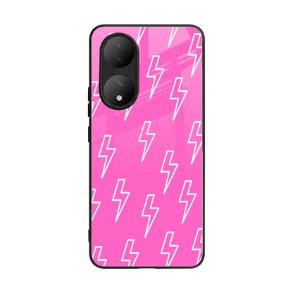 Lightning Pink back phone cover | glass case for Vivo-y100