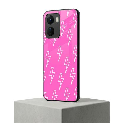 Lightning Pink vivo y16 mobile cover | shockproof glass phone case