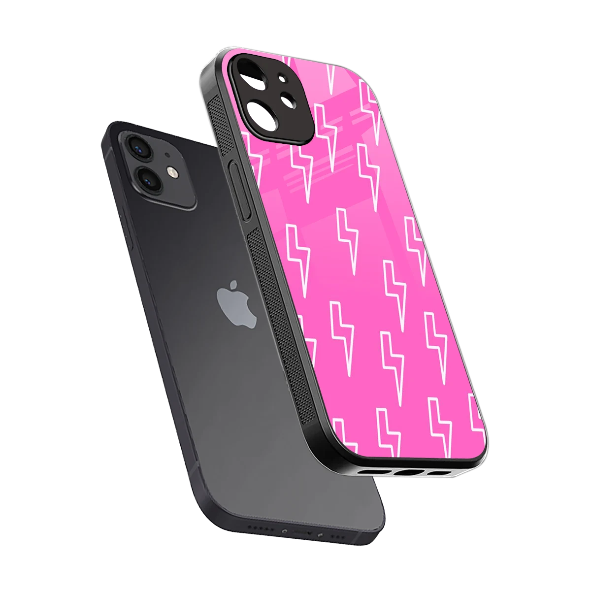 Lightning Pink sleek iphone 11 cover with tempered glass back and TPU edges