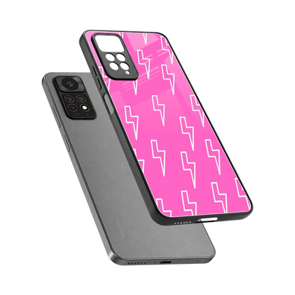 Lightning Pink sleek redmi note 11 pro cover with tempered glass back and TPU edges