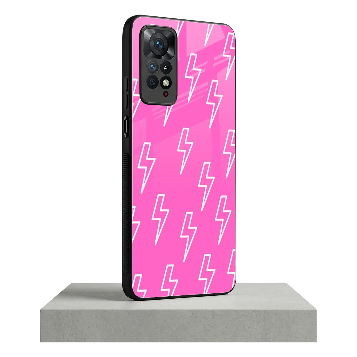 Lightning Pink redmi note 11 pro mobile cover | shockproof glass phone case