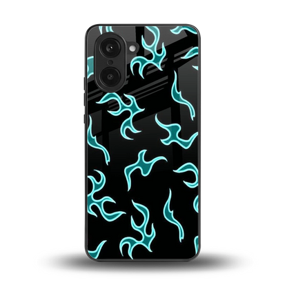 Lil Flames Black Blue back phone cover | glass case for oneplus nord ce5 5g
