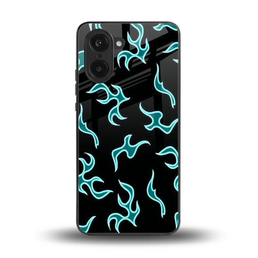 Lil Flames Black Blue back phone cover | glass case for oneplus nord ce5 5g