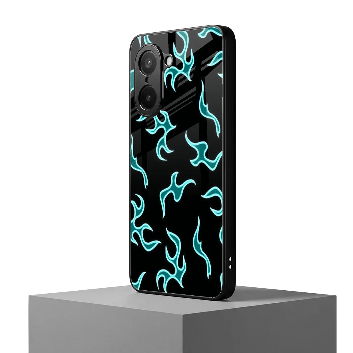 Lil Flames Black Blue oneplus nord ce5 5g mobile cover | shockproof glass phone case