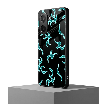Lil Flames Black Blue oneplus nord ce5 5g mobile cover | shockproof glass phone case