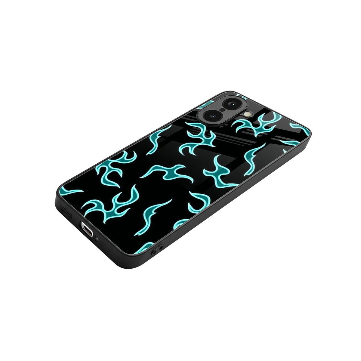 Lil Flames Black Blue stylish phone case for oneplus nord ce5 5g | glossy glass and slim fit