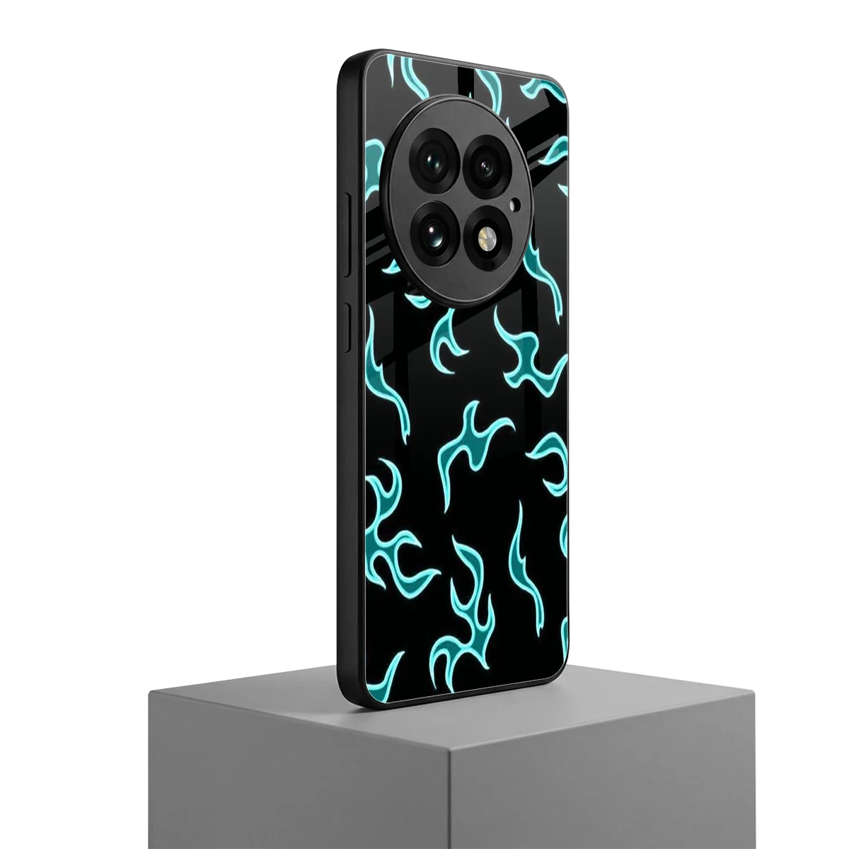 Lil Flames Black Blue oneplus 13 mobile cover | shockproof glass phone case