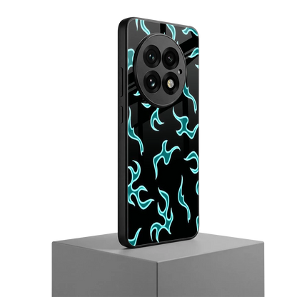 Lil Flames Black Blue oneplus 13 mobile cover | shockproof glass phone case
