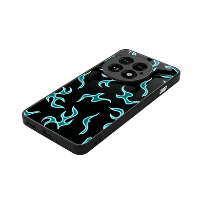 Lil Flames Black Blue stylish phone case for oneplus 13 | glossy glass and slim fit