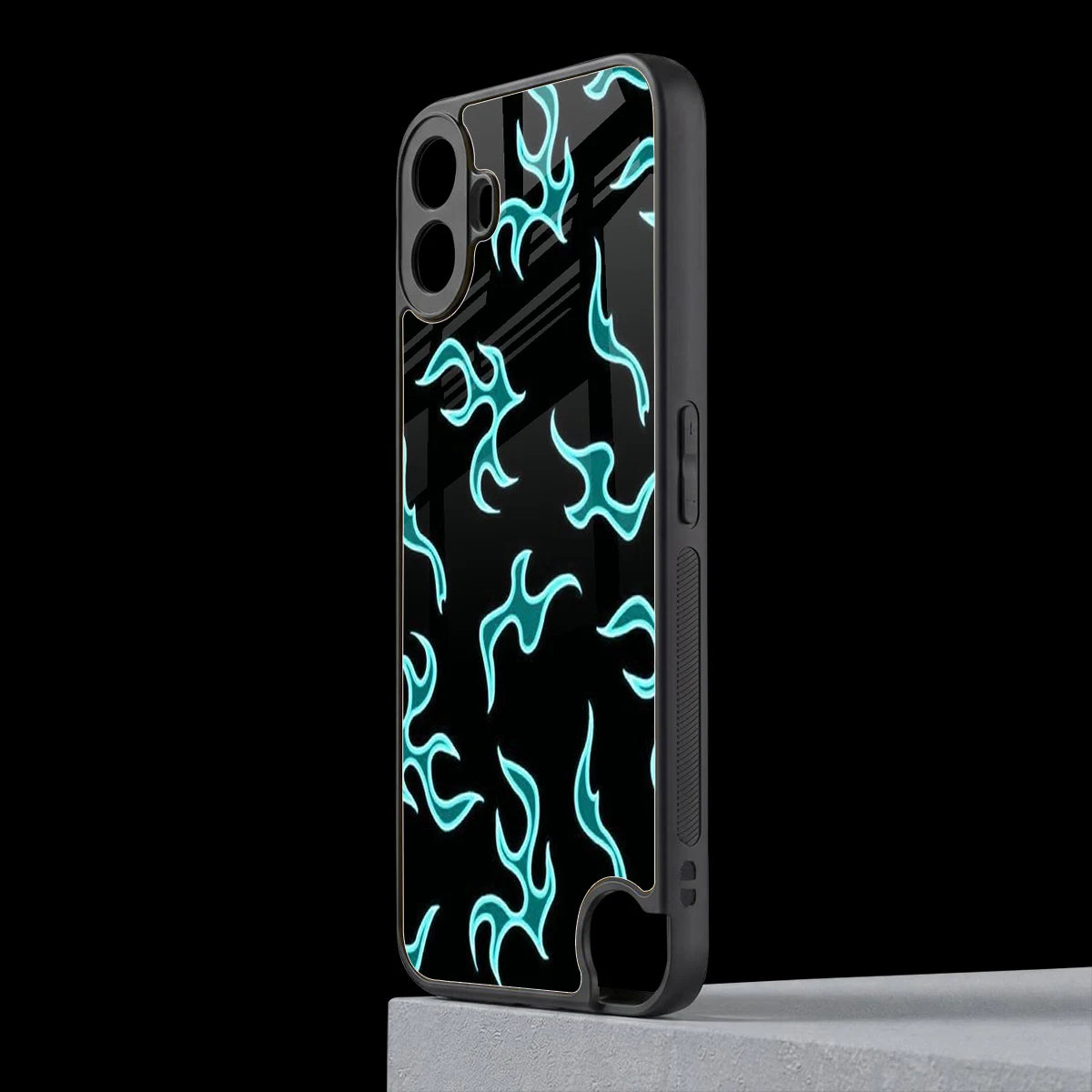 Lil Flames Black Blue cmf nothing phone 1 mobile cover | shockproof glass phone case